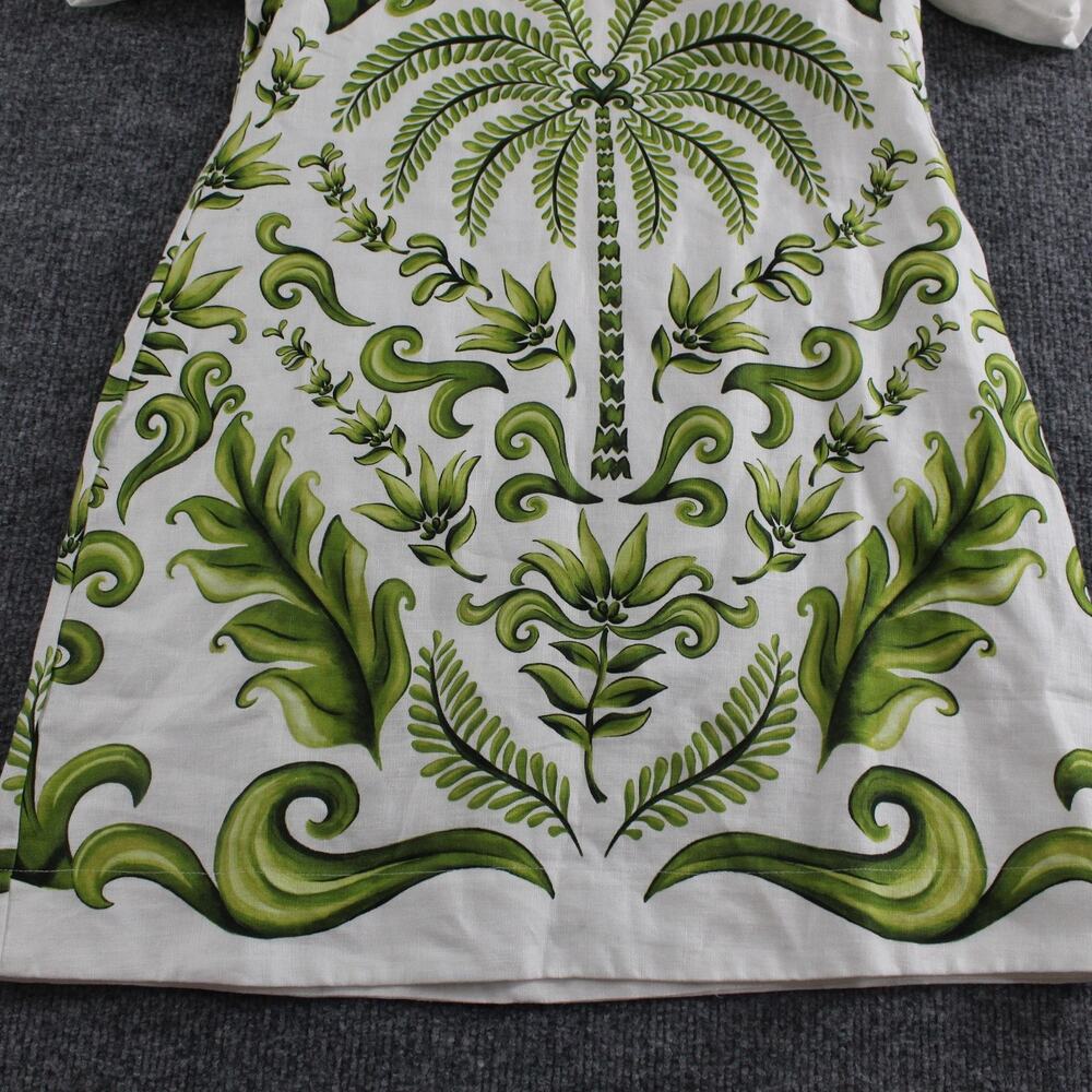Farm Rio Dress Womens Small Milani Printed Linen Mini Tropical Boho Chic Playful - Picture 6 of 15